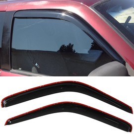 Window Visors Compatible With 1994-2001 Dodge Ram, In Channel Smoke Slim Style Wind Deflector 2Pcs by IKON MOTORSPORTS, 1995 1996 1997 1998 1999 2000