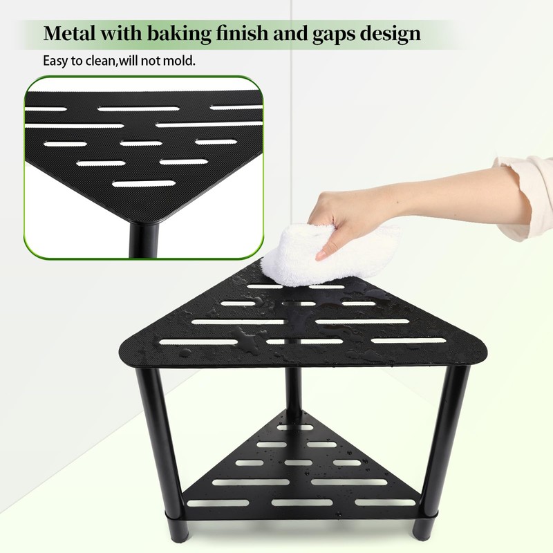 IBosins Corner Shower Stool Shower Foot Rest for Shaving Legs
