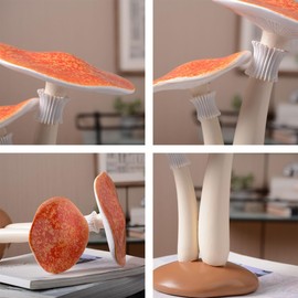 SEINHIJO Mushroom Statue Decor Modern Sculpture Gifts Fairy Ornament Garden Figurine Patio Yard Arts Polyresin Crafts 21cm