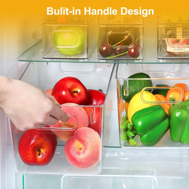 Hudgan Set of 8 Clear Plastic Storage Bins 4 Large