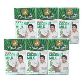Praohom Coconut Milk 8.5 Fl Oz - Plant Based, Dairy Free Milk Alternative - Pure and Rich Thai Coconut Milk - No Added Sugar - Ideal for Cooking and Baking (250ml (pack of 6))