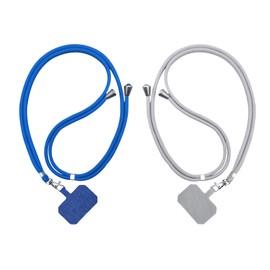 Universal Cell Phone Strap (2 Pack), Crossbody Phone Lanyards for Neck Adjustable Wrist Straps as Phone Grip Compatible with Most Phone Cases,SkyBlue Light Grey