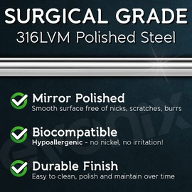 2pc 16mm Surgical Stainless Steel Horseshoe Bar Hoop 4mm Spike Circular Barbells Earrings Cartilage Helix Septum Nose Lip Rings - 10mm