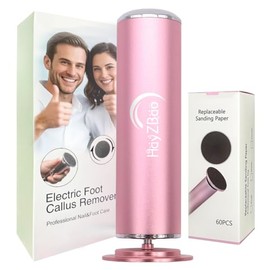 HayZBao - Lima eléctrica para pies, herramienta profesional de pedicura para piel muerta y callosos, lima de pies de velocidad ajustable con 60 discos de papel de lija, color rosa