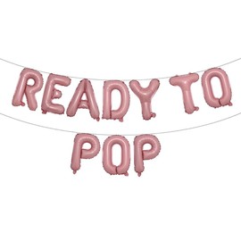 Ready to Pop Balloons Banner,Baby Shower Decoration, Boy or Girl Gender Reveal Pregnancy Announcement Newborn Hatchelorette Party Supplies Decorations (READY TO POP Pink)