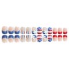 24Pcs 4th of July Press on Nails Shiny American Flag