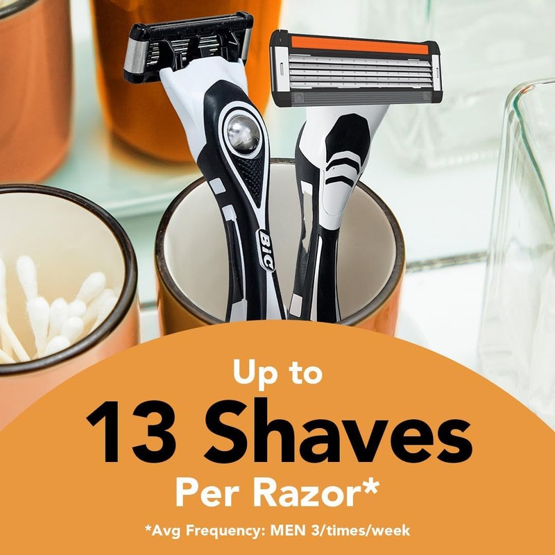 BIC Flex 5 Refillable Men's 5 Blade Razors, Holiday Grooming