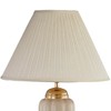 Benicabaly Elegant 27" Tall Ceramic Table Lamp with Ivory Linen