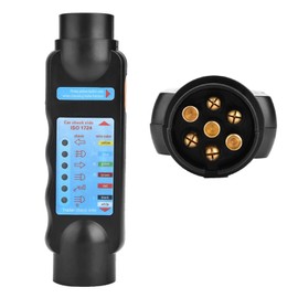 7 Way Trailer Plug Tester, 12V 7 Pin Trailer Tester Plug Wiring RV Connector Testing Tool Socket Connection Adapter Towing Light Wire Circuit Diagnostic LED Indicator for Truck Campers