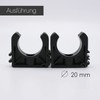 PVC Pipe Clamps Set, 20 mm, Plastic, Pack of 10,