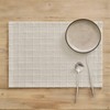 ZeeMart Artisanal Grid Decorative Linen Placemats Set of 6, Ivory