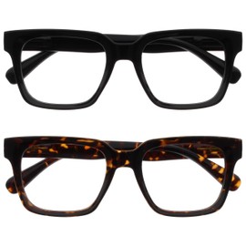 OPULIZE ERA Blue Light Glasses - Clear Lens - Anti-Reflective & Anti-Glare - 2 Pack - UV400 Protection - Oversized Frame - Computer & Screen Glasses - Men & Women