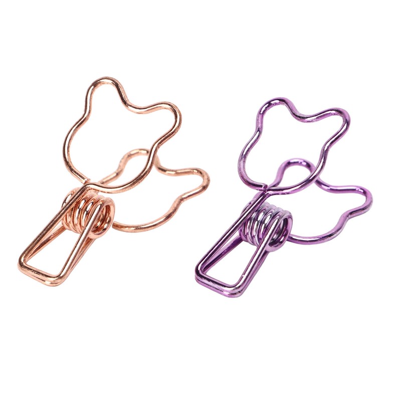 100Pcs Bear Binder Clamps Cute Shape Strong Clamping Sturdy Metal