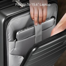 Luggex Carry on Expandable Luggage with charging ports and laptop compartment.