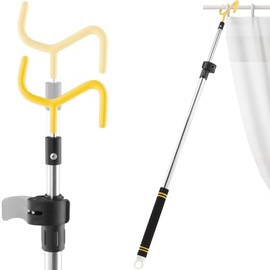 Frebuta - Barra de tracción para cortinas, barra telescópica de 36 a 63 pulgadas, resistente para cortinas, tubos de acero inoxidable, ba...