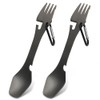 GARFTAI 2Pcs multi utensil, 5-in-1camping fork spoon knife combo，stainless steel