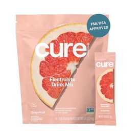Cure Hydration Mezcla hidratante de electrolitos vegetales Cure  Polvo para aliviar la deshidratación  Hecho con agua de coco  Sin azúcar añadido...  