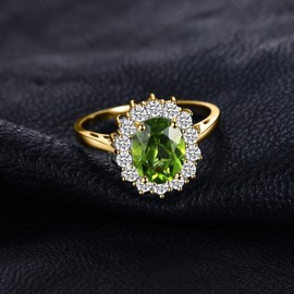 JewelryPalace Princess Diana Kate Middleton Gemstone Emerald Sapphire Topaz Amethyst Citrine Garnet Peridot Ruby Rings Engagement Ring Promise Ring Silver 925 Women's Jewellery Rose Gold Gold,