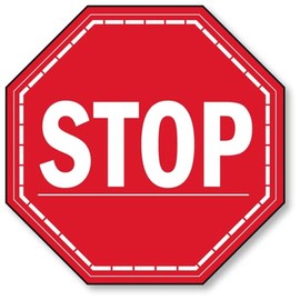 Stop Sign Stiker Decal for Office & Business Walls, Doors, Windows & Any Smooth Surface Red & White Size: 6" x 6"