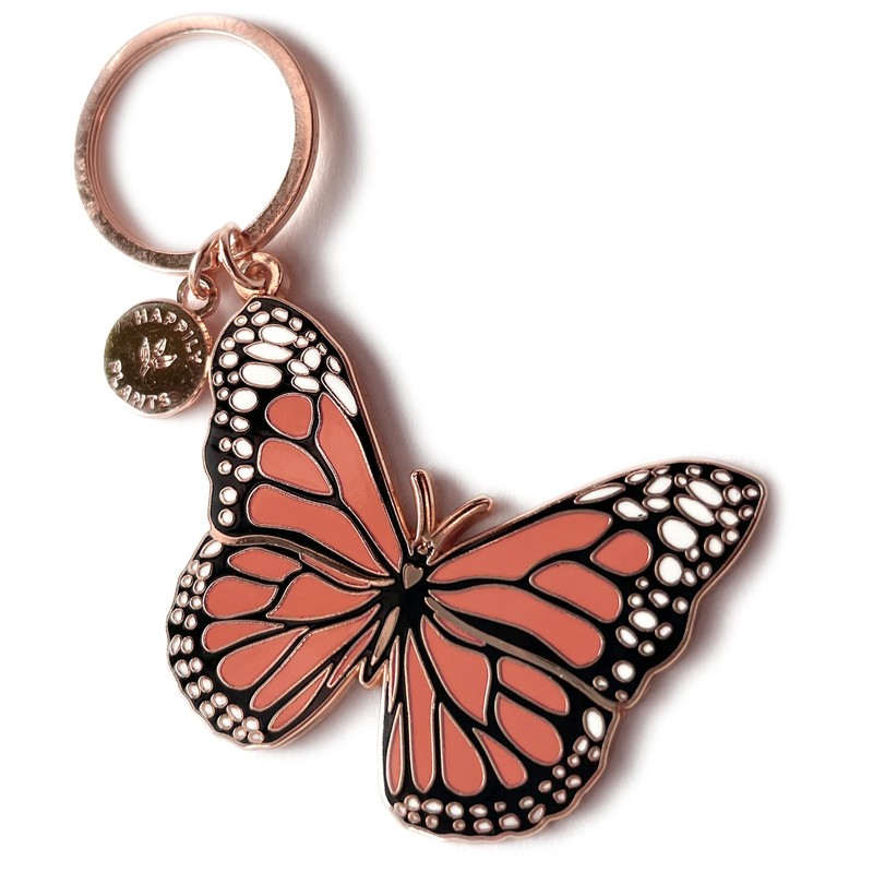 HAPPILY PLANTS Insect Keychains - Monarch Butterfly Keychain