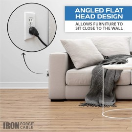 Iron Forge Tools 2 Pack of 3 Ft Outdoor Extension Cords, 45° Angled Flat Plug