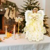 12" Lighted White Angel Christmas Tree Topper with Feather Wings