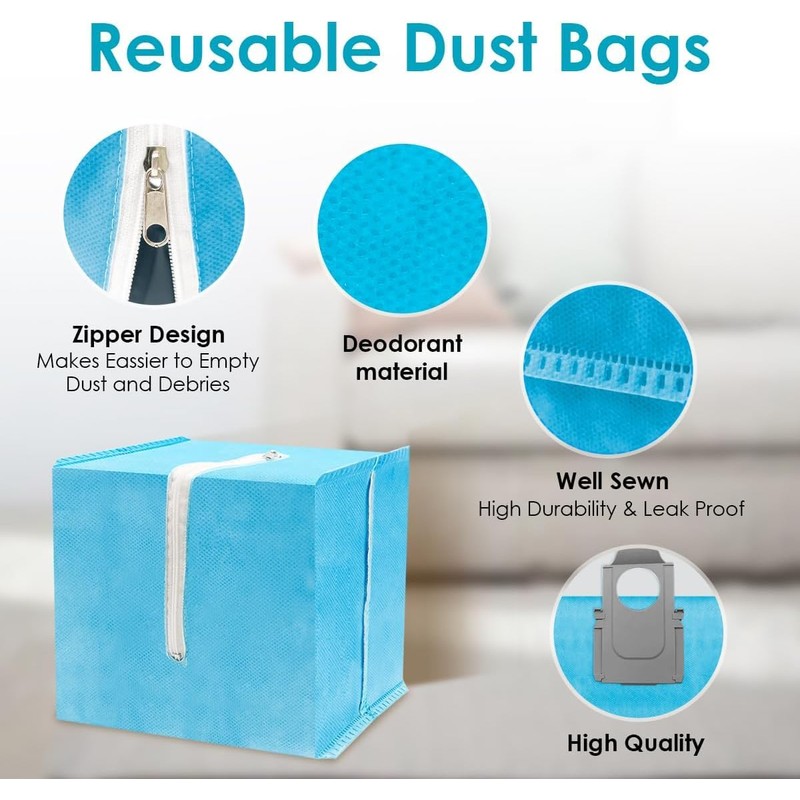 VACUSHOP 8 Pack Reusable Dust Bags Compatible with Roborock S8