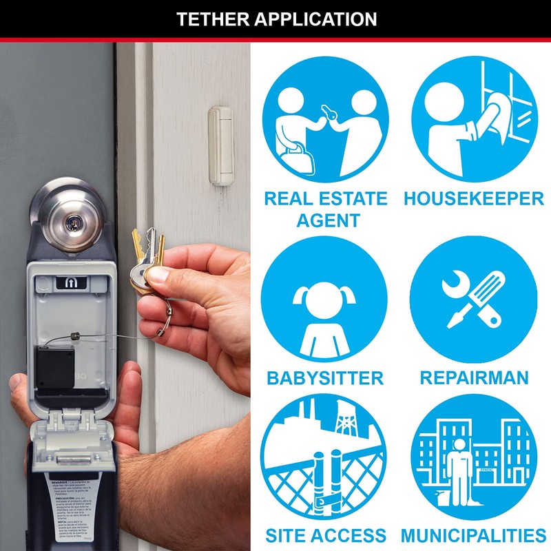 Master Lock 5490EURD Retractable Tether for Key Safe, Up to