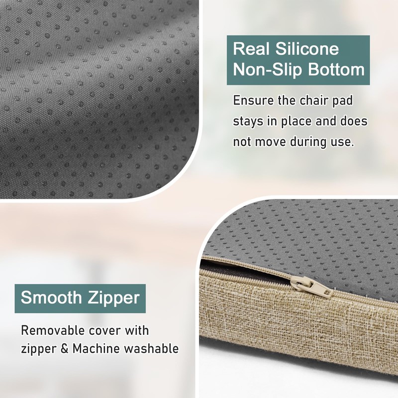 baibu Set of 2 Memory Foam Rectangle Bench Stool Cushion,