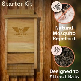Bat House for Outdoors - The Complete Bat Box for Outdoor Use - Clean Your Garden of Mosquitoes - Bat Box without Paint Inside - One Chamber Cedar Wood Bat - Wildyard