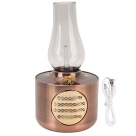 Retro Kerosene Lamp Bluetooth Speaker Vintage Lantern Bluetooth5.0 Speaker Decorative Desk Lamp Speaker for Bedroom Red Bronze