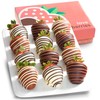 Chocolate Covered Strawberries, 12 Dark/Milk/White Delight