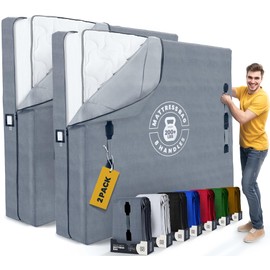 Mattress Bags for Moving with 8 Handles Full - 2 PACK Extra-Thick Mattress Bag for Moving - Reusable Mattress Storage Bag - Zippered Mattress Cover for Moving, Moving Mattress Bag Protector