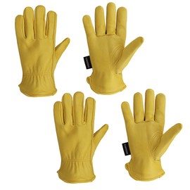 OLSON DEEPAK 2 Pairs Leather Gardening Gloves for Women/Men, Driving Gloves Made of Sheepskin, Soft and Flexible, XL (Pack of 2) (HY007)