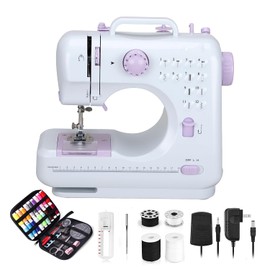 Portable Sewing Machine for Beginners - 12 Built-in Stitches with Accessory Kit, Compact Travel Design for Clothing Repairs, DIY Crafting & Emergency Fixes at Home