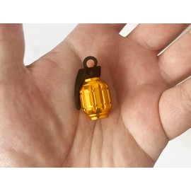 Marcraft Gold Colour Grenades Aluminium Tyre Valve Caps Dust Caps (4 Pack) Universal Wheel Tyre Valve Caps Dust Caps for Cars, SUVs, Bicycles, Motorcycles, Trucks | Screw-On