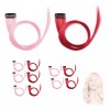 jianming Extensiones Cabello Sinteticas 10 Piezas Colores Fantasía