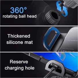 Gsnagole High Intelligent Mobile Phone/Pad Holder,Wireless Car Charger Fast Charging Phone Holder, 2 in 1 Auto Rotating Phone Holder,Compatible with Foldable Phones. (Gray)