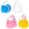 BRUBAKER Set of 4 bath sponge, shower sponge, unicorn bath