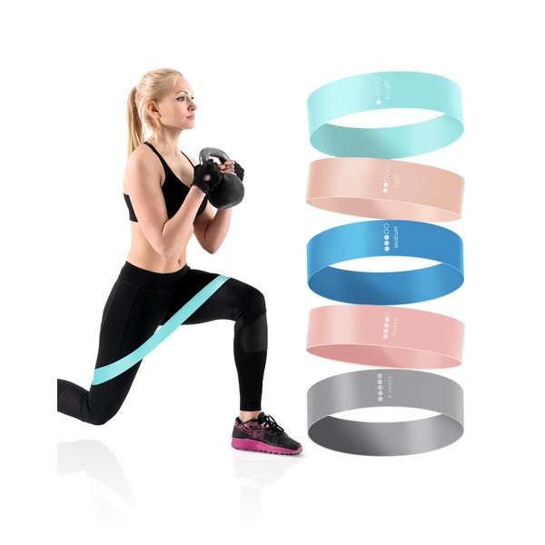Resistance Bands for Exercise, Set of 5 Loop Workout Bands