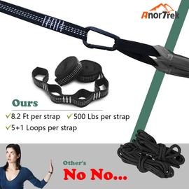 AnorTrek Camping Hammock with Mosquito Net, Double & Single Lightweight Portable Hammocks with Tree Straps, Parachute Hammock for Camping, Backpacking