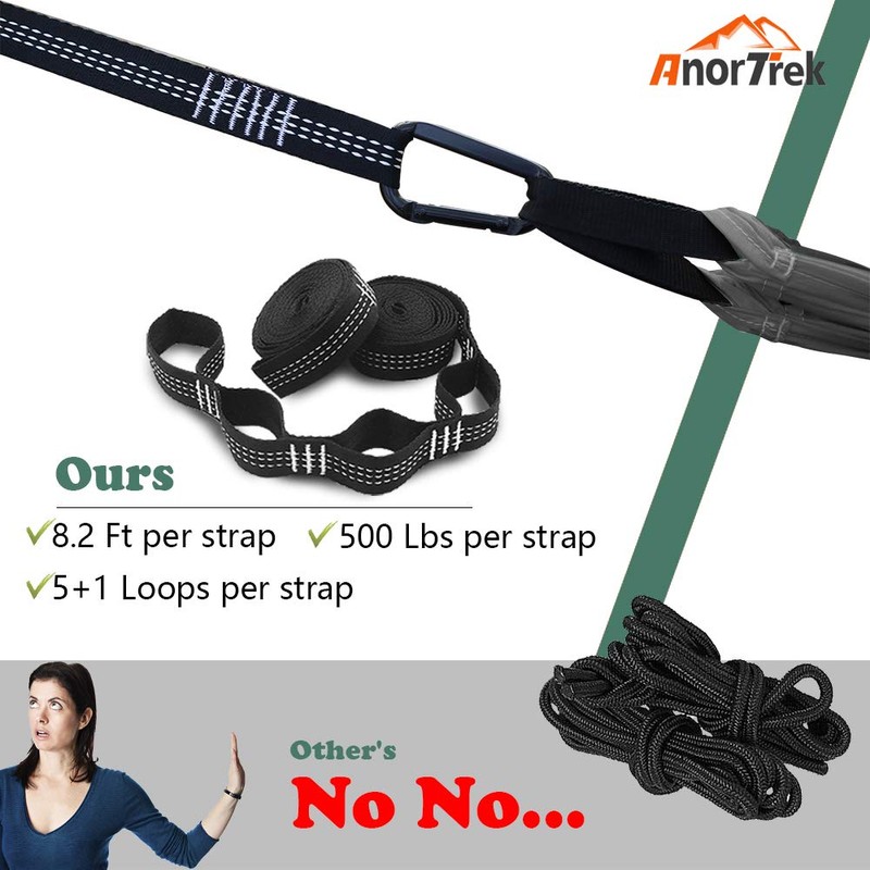 AnorTrek Camping Hammock with Mosquito Net, Double & Single Lightweight