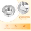 sourcing map Flange Left Hand Nuts, M8x1.25mm 304 Stainless Steel