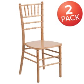 Flash Furniture 2 Pack HERCULES Series Natural Wood Chiavari Chair