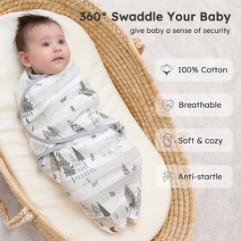 Yoofoss Baby Swaddles for Newborns 100% Cotton, Adjustable Swaddle 3-6 Months 3 Pack Newborn Swaddle Sack, Breathable Soft(Medium)