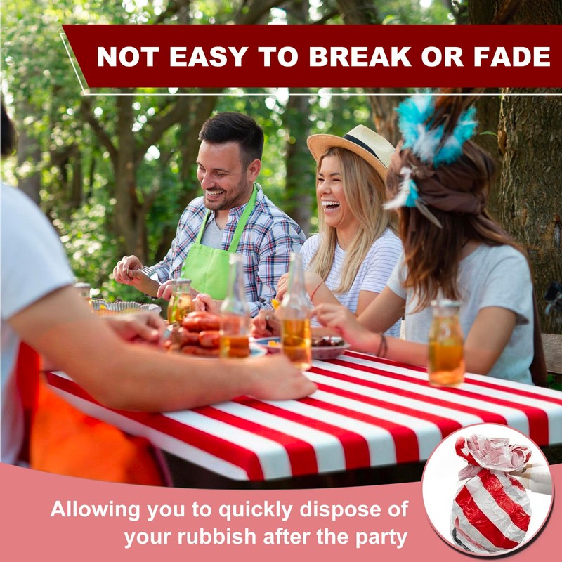 Boao 6 Pcs Plastic Picnic Table Cover 72 x 30
