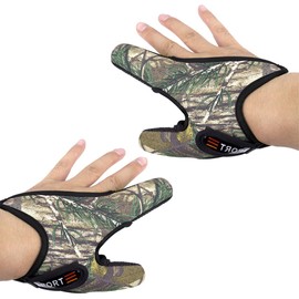 TopHomer 2Pcs Anti-Slip Fishing Glove Neoprene Finger Stall Unisex Professional Finger Protector for Outdoor Sport Fishing Supplies Casting Line Controlling, Left & Right, Camouflage