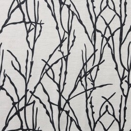 Exclusive Home Branches Linen Blend Grommet Top Curtain Panel Pair, 54"x96", Black