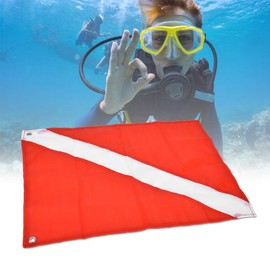 Diving Flag, Red & White Scuba Dive Diving Flag Diving Safety Flag Signal Marker for Diving Snorkeling Underwater Sport(60*70cm)
