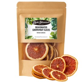 Dehydrated Dried Grapefruit Slices Wheels | 100% Natural | Approx 15 + Slices | Dried Grapefruit Wheels For Cocktails, Cakes, Decoration, Baking, Fruit, Tea, Wreaths | Gluten Free | 1.41Oz | 40 Grams